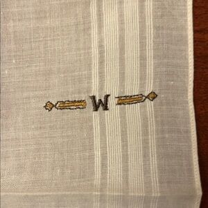Vintage ‘M’ or ‘W’ Monogrammed handkerchief